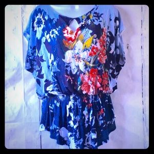 Cache knit top floral